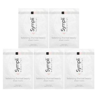 Sympli Beautiful, Balancing Charcoal Beauty Sheet Masks, 5 Sheet Masks, 0.85 fl oz (25 ml) Each купить в Киеве и Украине