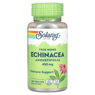 Solaray, True Herbs, Echinacea Angustifolia, 450 mg, 100 VegCaps купить в Киеве и Украине