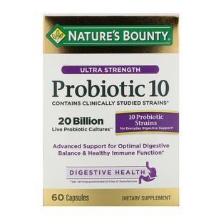Ультра эффективный пробиотик, Nature's Bounty, 10, 60 капсул купить в Киеве и Украине