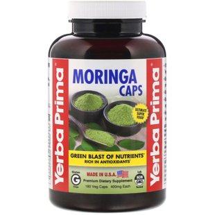 Моринга, Moringa, Yerba Prima, 400 мг, 180 вегетарианских капсул купить в Киеве и Украине