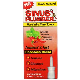 Sinus Plumber, головная боль, назальный спрей, Greensations, 0,68 жидких унций купить в Киеве и Украине