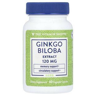 The Vitamin Shoppe, Ginkgo Biloba Extract, 120 mg , 60 Vegetable Capsules купить в Киеве и Украине