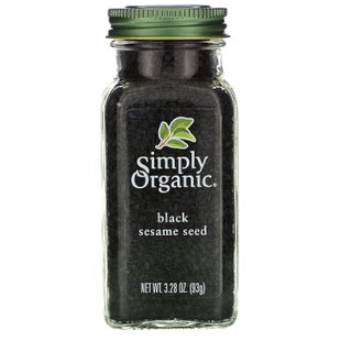 Органическое, черное семя кунжута, Simply Organic, 3,28 унции (93 г) купить в Киеве и Украине