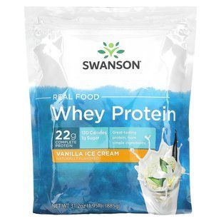 Swanson, Real Food Whey Protein, Vanilla Ice Cream, 1.95 lb (885 g) купить в Киеве и Украине