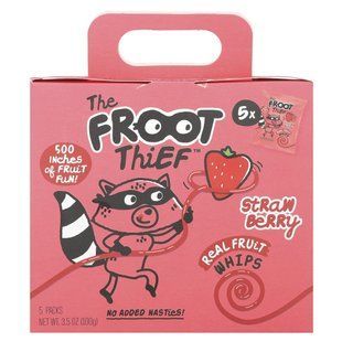 The Froot Thief, Real Fruit Whips, Strawberry, 5 Packs, 0.7 oz (20 g) Each