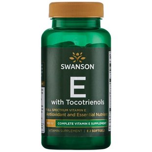 Витамин Е с токотриенолами полный спектр Swanson (Vitamin E with Tocotrienols - Full Spectrum) 60 капсул купить в Киеве и Украине