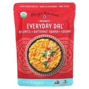 Maya Kaimal, Organic Everyday Dal, красная чечевица + мускатная тыква + кокос, 10 унций (284 г) купить в Киеве и Украине