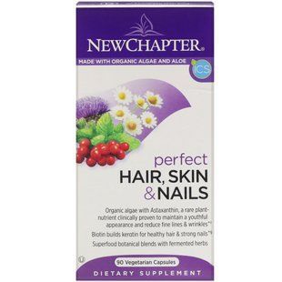 Добавка для волос, кожи и ногтей, Perfect Hair Skin and Nails, New Chapter, 90 вегетарианских капсул купить в Киеве и Украине