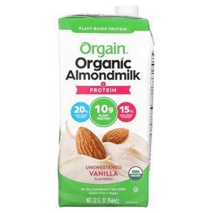 Orgain, Organic Almondmilk + Protein, Plant-Based, Unsweetened Vanilla, 32 fl oz (946 ml) купить в Киеве и Украине