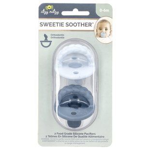 itzy ritzy, Sweetie Soother, пищевые силиконовые пустышки, для детей от 0 до 6 месяцев, косички Sky & Surf, 2 пустышки купить в Киеве и Украине