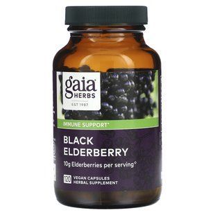 Черная бузина Gaia Herbs (Black Elderberry) 120 капсул купить в Киеве и Украине