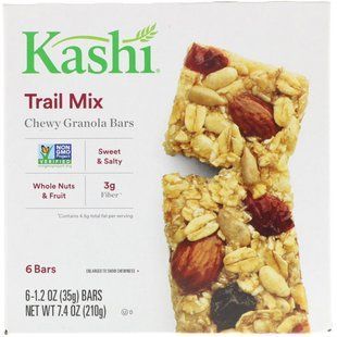Батончики из мюслей с сухофруктами и орехами твердые Kashi (Granola Bars) 6 бат по 35 г купить в Киеве и Украине