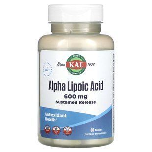 KAL, Alpha Lipoic Acid, 600 mg, 60 Tablets купить в Киеве и Украине