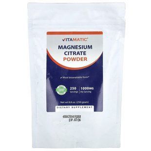 Vitamatic, цитрат магния в порошке, 250 г (8,8 унции) купить в Киеве и Украине