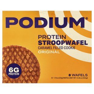 Podium Nutrition, протеїн, строопвафель, оригінальний, 8 вафель по 33 г (1,16 унції)