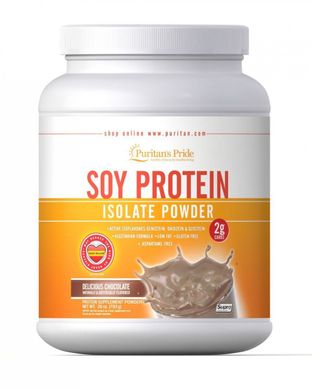 Соєвий протеїн ізолят порошок шоколад, Soy Protein Isolate Powder Chocolate, Puritan's Pride, 794 г