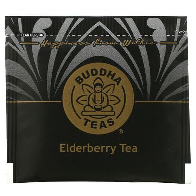 Buddha Teas, Органический травяной чай, бузина, 18 чайных пакетиков, 0,95 унции (27 г) купить в Киеве и Украине