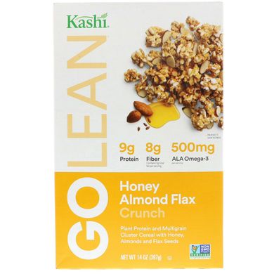 GoLean Crunch! мед, мигдаль, льон, Kashi, 14 унцій (397 г)