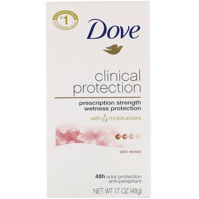 Дезодорант-антиперспірант, «Оновлення шкіри», Clinical Protection, Dove, 48 г (1,7 унції)