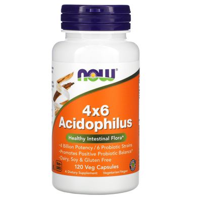 Ацидофілус Now Foods (Acidophilus 4X6) 4 млрд 120 рослинних капсул