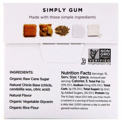 Жувальна гумка, Натуральний фенхель і лакрица, Simply Gum, 15 штук