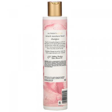 Nutrient blends, miracle moisture, sulfate-free shampoo with rose water, Pantene, 285 ml.