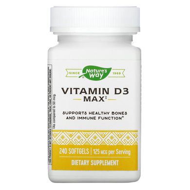 Витамин Д-3 Nature's Way (Vitamin D3) 125 мкг 240 гелевых капсул купить в Киеве и Украине