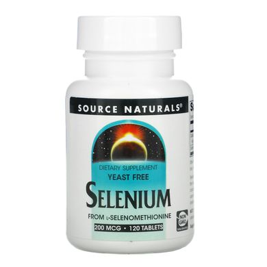 Селен в формі L-селенометіоніна, Selenium, Source Naturals, 200 мкг, 120 таблеток