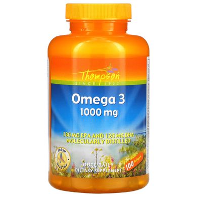 Омега3, Thompson, 1000 мг, 100 капсул