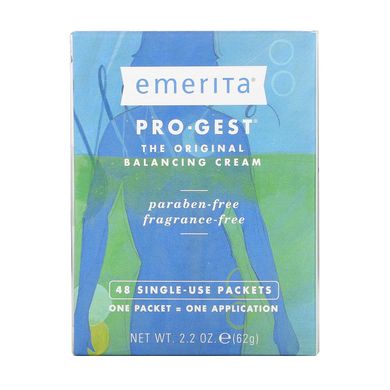 Про-гест, балансуючий крем, без запаху, Emerita, 48 упаковок одноразового застосування, 22 унцій (62 г)