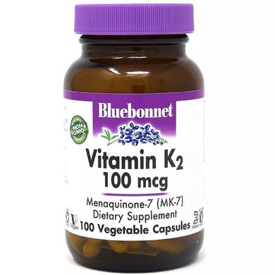 Вітамін K2 Bluebonnet Nutrition (Vitamin K2) 100 мкг 100 вегетаріанських капсул