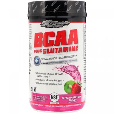 BCAA з Глютаміном Bluebonnet Nutrition (Extreme Edge BCAA + Glutamine Powder) 375 г зі смаком полуниці-ківі