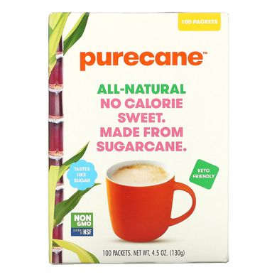 Purecane, солодке безкалорійне, 100 пакетиків по 1,3 г кожен
