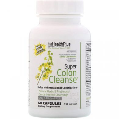 Средство для кишечника, Colon Cleanse, Health Plus, 500 мг, 60 капсул купить в Киеве и Украине