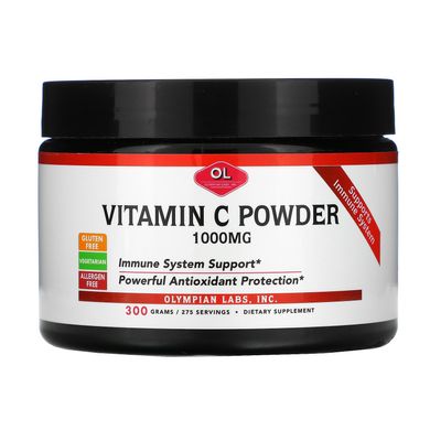 Порошок вітаміну С, Vitamin C Powder, Olympian Labs, 1000 мг, 300 г