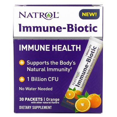 Иммунно-биотик вкус апельсина Natrol (Immune Immune-Biotic Orange) 1 миллиард КОЕ 30 пакетов купить в Киеве и Украине