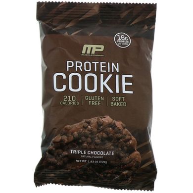 Протеїн, потрійний шоколад, печиво, MusclePharm, 12 печиво 1,83 унції (52 г) кожен