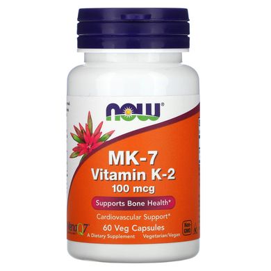 MK-7 Витамин K-2 Now Foods (MK-7 Vitamin K-2) 100 мкг 60 капсул купить в Киеве и Украине