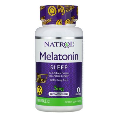 Мелатонін повільного вивільнення Natrol (Melatonin) 5 мг 100 таблеток