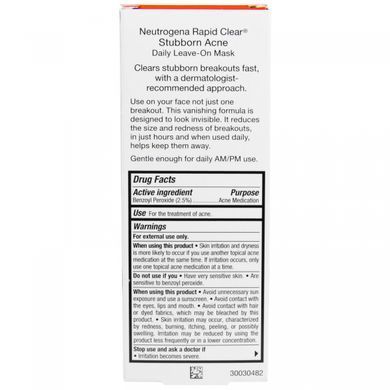 Fast purity, persistent acne, daily leave-on mask, Neutrogena, 2 oz (56 g).