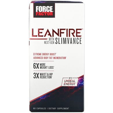 Force Factor, LeanFire + Next-Gen SLIMVANCE, 60 капсул купить в Киеве и Украине