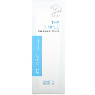 Scinic, The Simple Mild Foam Cleanser, pH 5,5, 4,05 жидких унций (120 мл) купить в Киеве и Украине