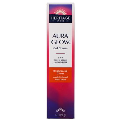 Гелевий крем, Aura Glow Gel Cream, освітлюючий цитрус, Heritage Store, 50 г