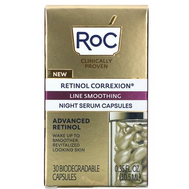 RoC, Retinol Correxion Line Smoothing Night Serum Capsules, 30 биоразлагаемых капсул купить в Киеве и Украине