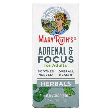 MaryRuth Organics, Herbals, надниркові залози та Focus для дорослих, 1 рідка унція (30 мл)