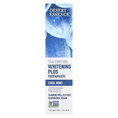 Desert Essence, Whitening toothpaste with tea tree oil, mint, 28.35 g (1 ounce)