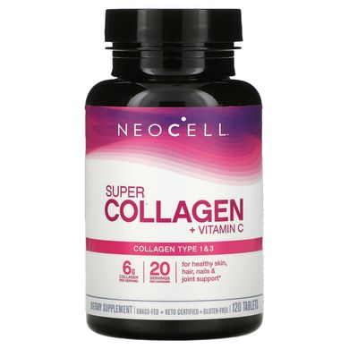 Колаген тип 1 і 3 з вітаміном C Neocell (Super Collagen+C) 120 таблеток