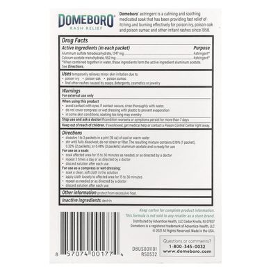Domeboro, Medicated Soak, засіб від висипу, 12 пакетиків із порошком