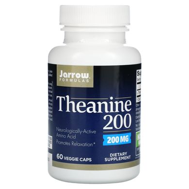 Теанін 200, Theanine 200, Jarrow Formulas, 200 мг, 60 вегетаріанських капсул