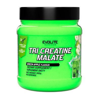 Tri Creatine Malate Evolite Nutrition 300 g green apple